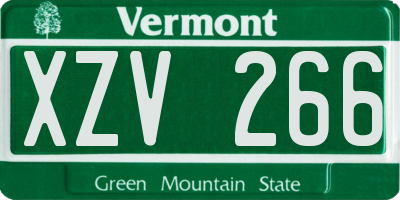 VT license plate XZV266