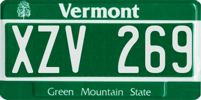 VT license plate XZV269