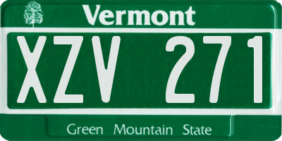 VT license plate XZV271
