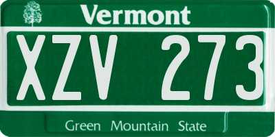 VT license plate XZV273