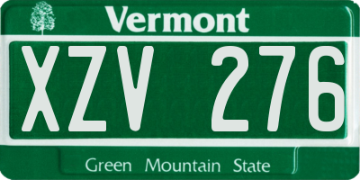 VT license plate XZV276
