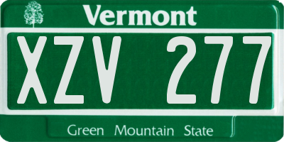 VT license plate XZV277