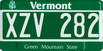 VT license plate XZV282