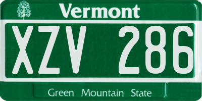 VT license plate XZV286