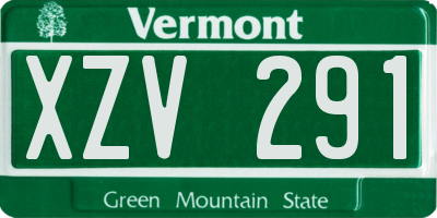 VT license plate XZV291
