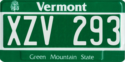 VT license plate XZV293