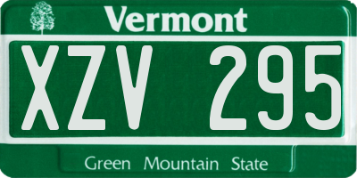 VT license plate XZV295