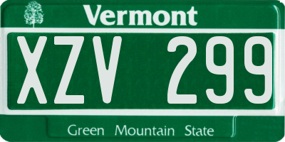 VT license plate XZV299