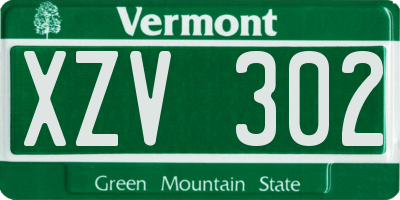 VT license plate XZV302
