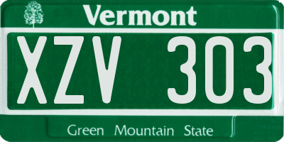 VT license plate XZV303