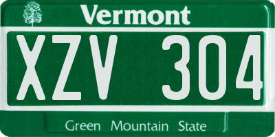 VT license plate XZV304