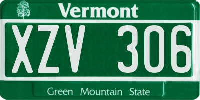 VT license plate XZV306