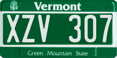 VT license plate XZV307