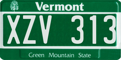 VT license plate XZV313
