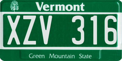 VT license plate XZV316