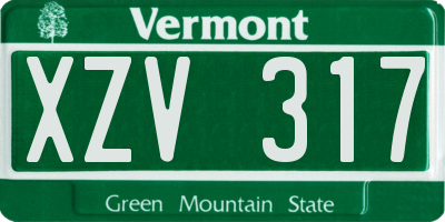 VT license plate XZV317