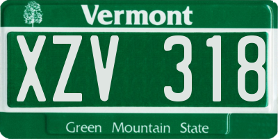 VT license plate XZV318