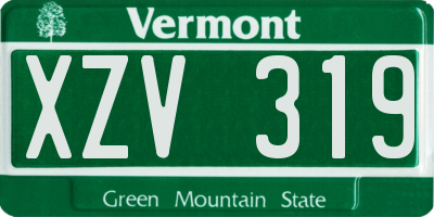 VT license plate XZV319