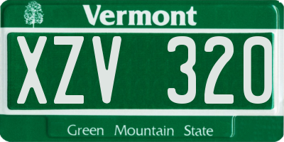 VT license plate XZV320