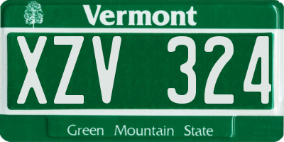 VT license plate XZV324