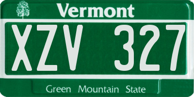VT license plate XZV327