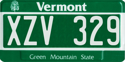 VT license plate XZV329