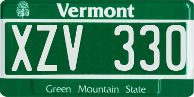VT license plate XZV330