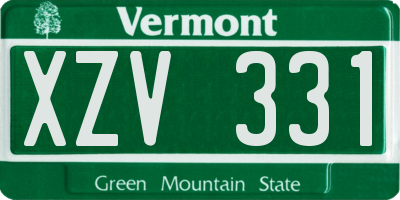 VT license plate XZV331