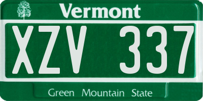 VT license plate XZV337