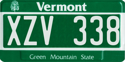VT license plate XZV338