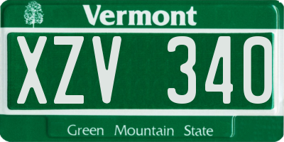 VT license plate XZV340