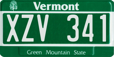 VT license plate XZV341