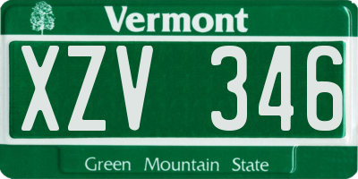 VT license plate XZV346