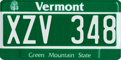 VT license plate XZV348