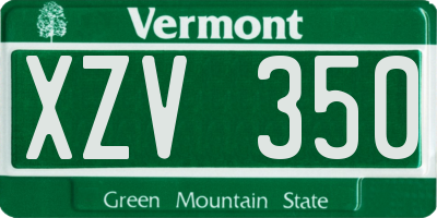 VT license plate XZV350