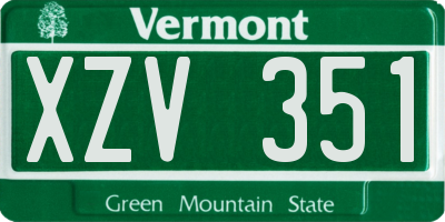 VT license plate XZV351