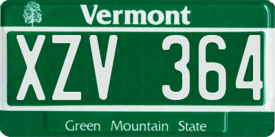 VT license plate XZV364