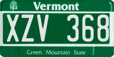 VT license plate XZV368