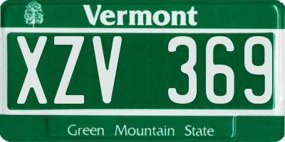 VT license plate XZV369