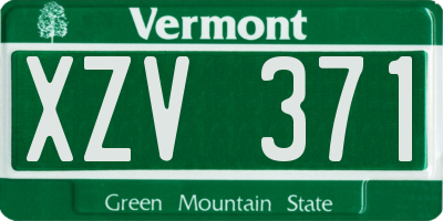 VT license plate XZV371