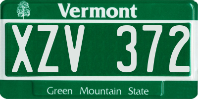 VT license plate XZV372