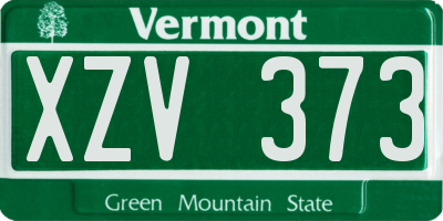 VT license plate XZV373