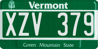 VT license plate XZV379