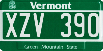 VT license plate XZV390