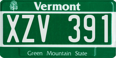 VT license plate XZV391