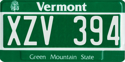 VT license plate XZV394