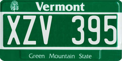 VT license plate XZV395