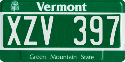 VT license plate XZV397
