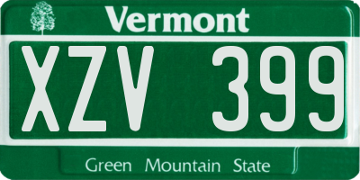 VT license plate XZV399