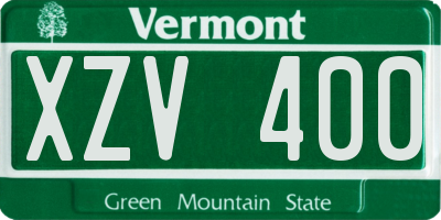 VT license plate XZV400